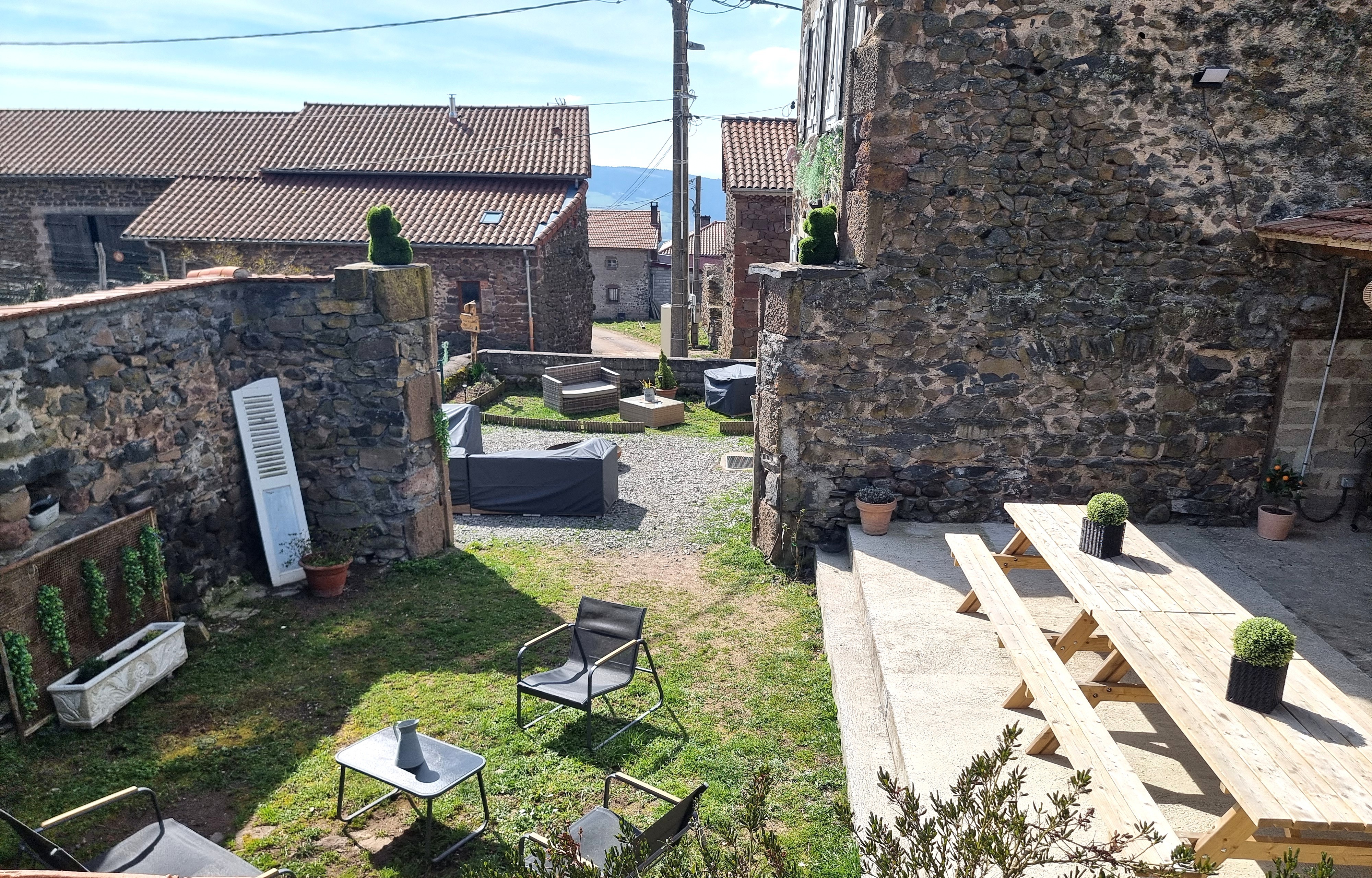 Enclosed courtyard and garden