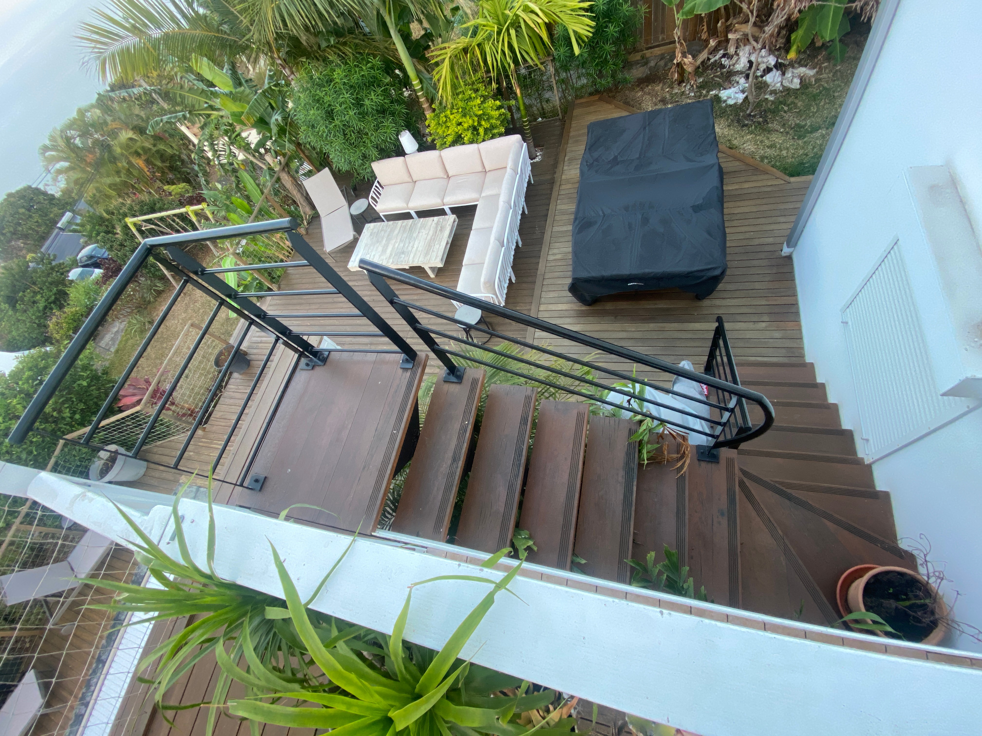 Accès jardin partagé entre les 2 logements