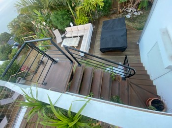 Accès jardin partagé entre les 2 logements