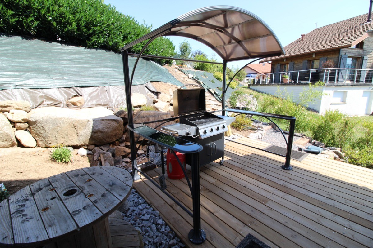 Espace barbecue aménagé - Chalet Horizon 180 Gérardmer
