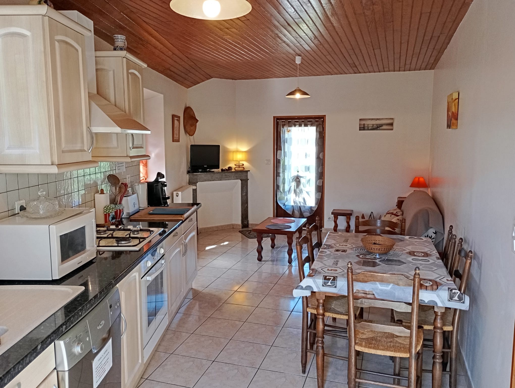Living room with dining area and sitting area