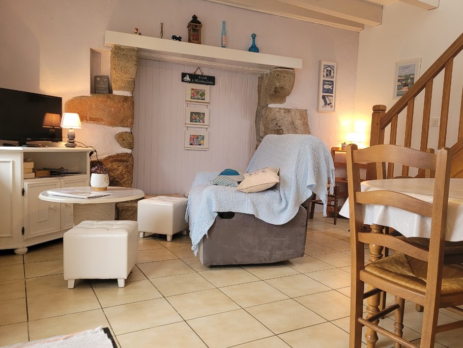 Location, La longère, Armelle Lec'hvien, Ploubazlanec, séjour-salon