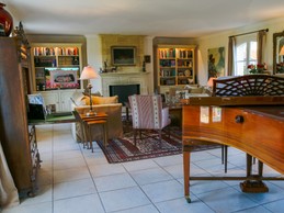 Living room with fireplace
