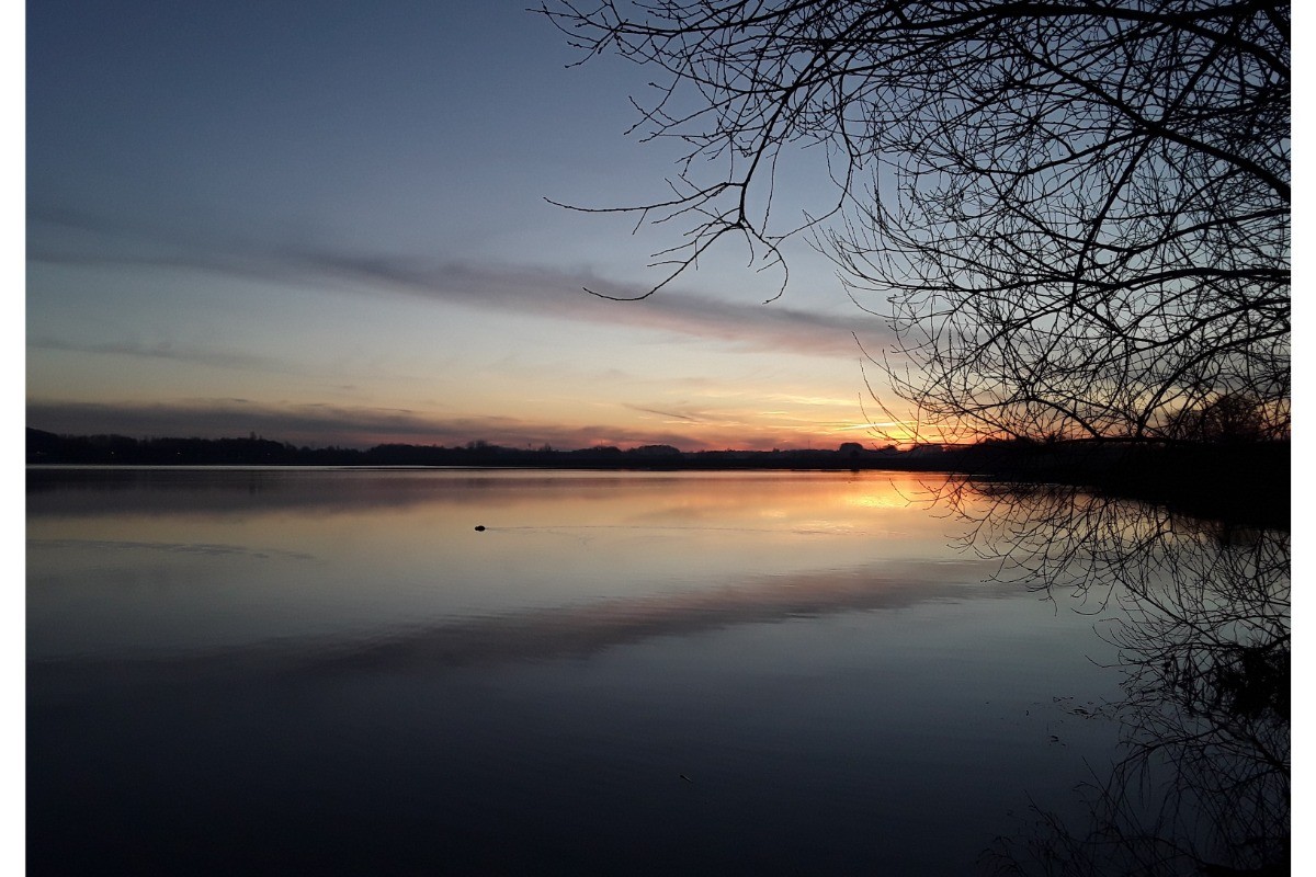 coucher de soleil sur le lac