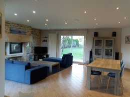 Clévacances - Location 10 personnes - salon - Langueux - Maison avec jacuzzi