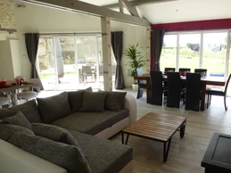Living room with sofa bed.