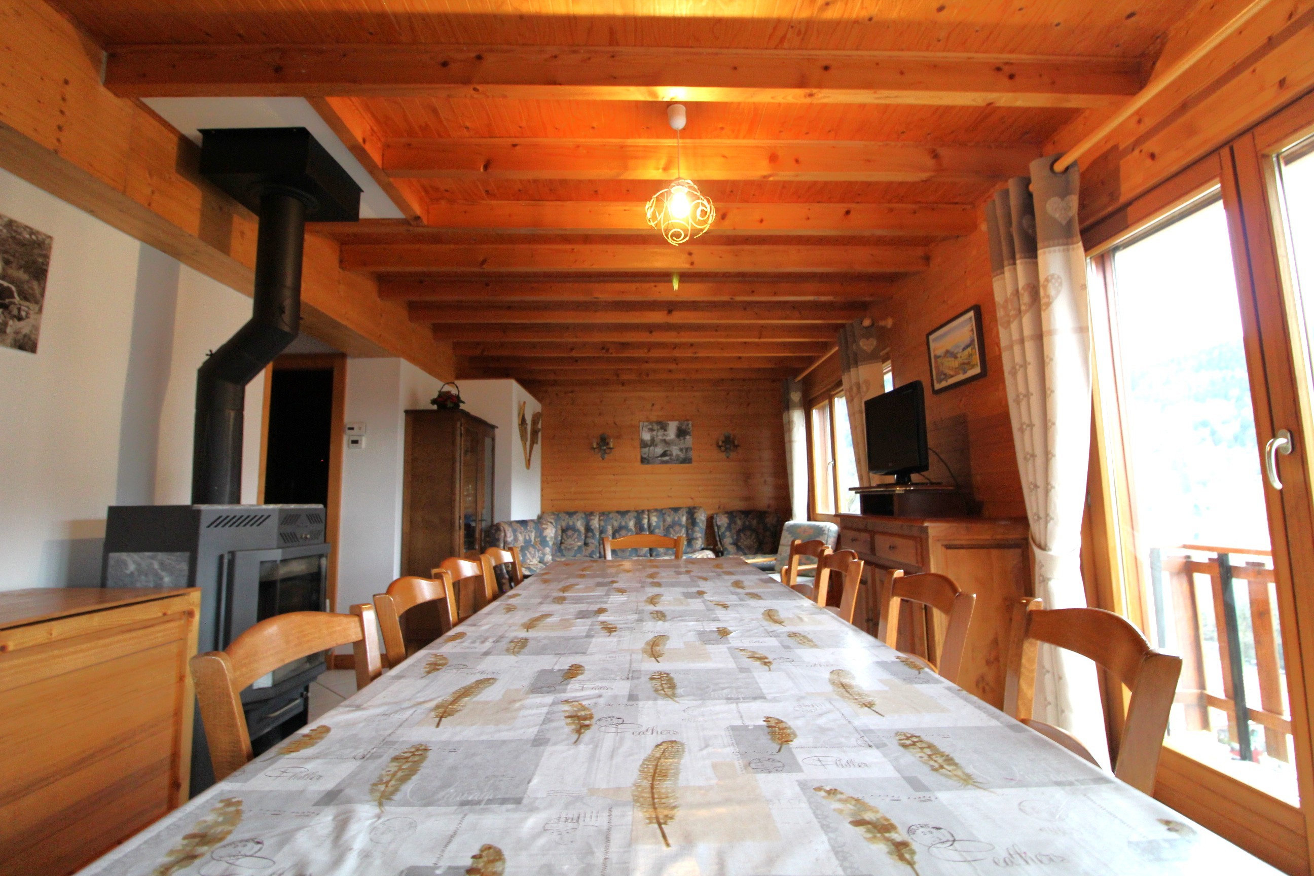 Salon/ séjour - Chalet des Grands Ducs, avec vue panoramique, dans les Vosges