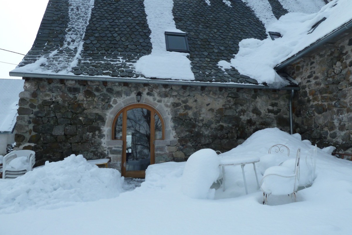 jardin sous la neige.