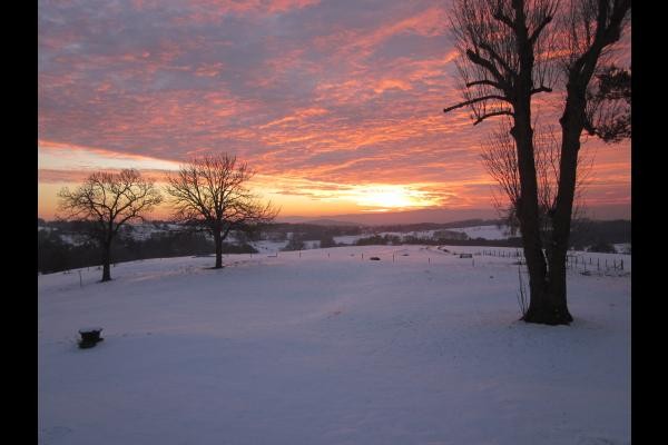 coucher de soleil vu du gîte