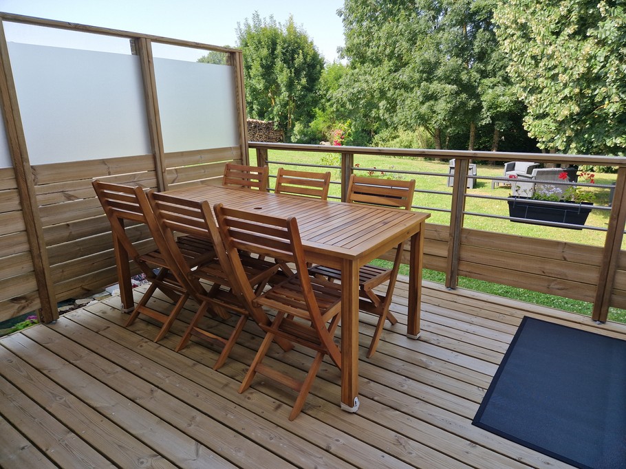 Terrace - Gite les bords de l'Amezule, gite Mirabelle