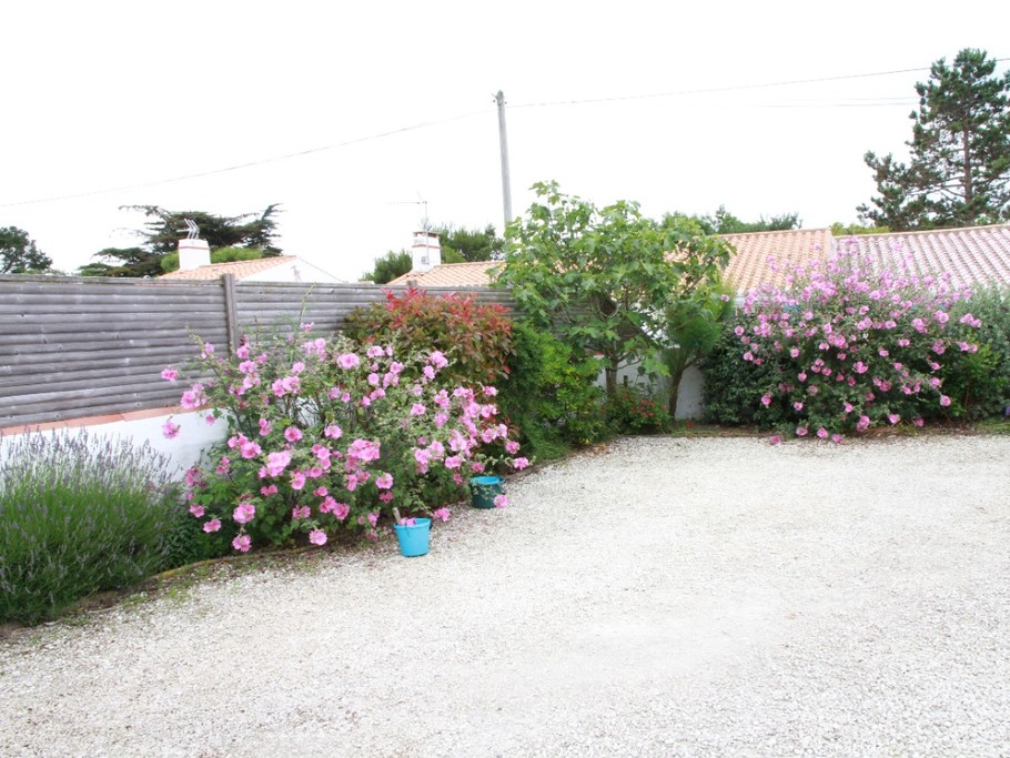 Cour arborée clôturée