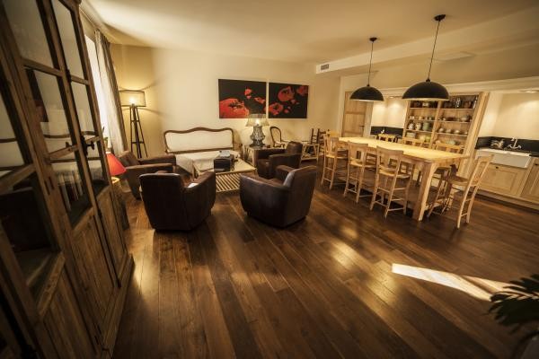 Salon avec coin cuisine