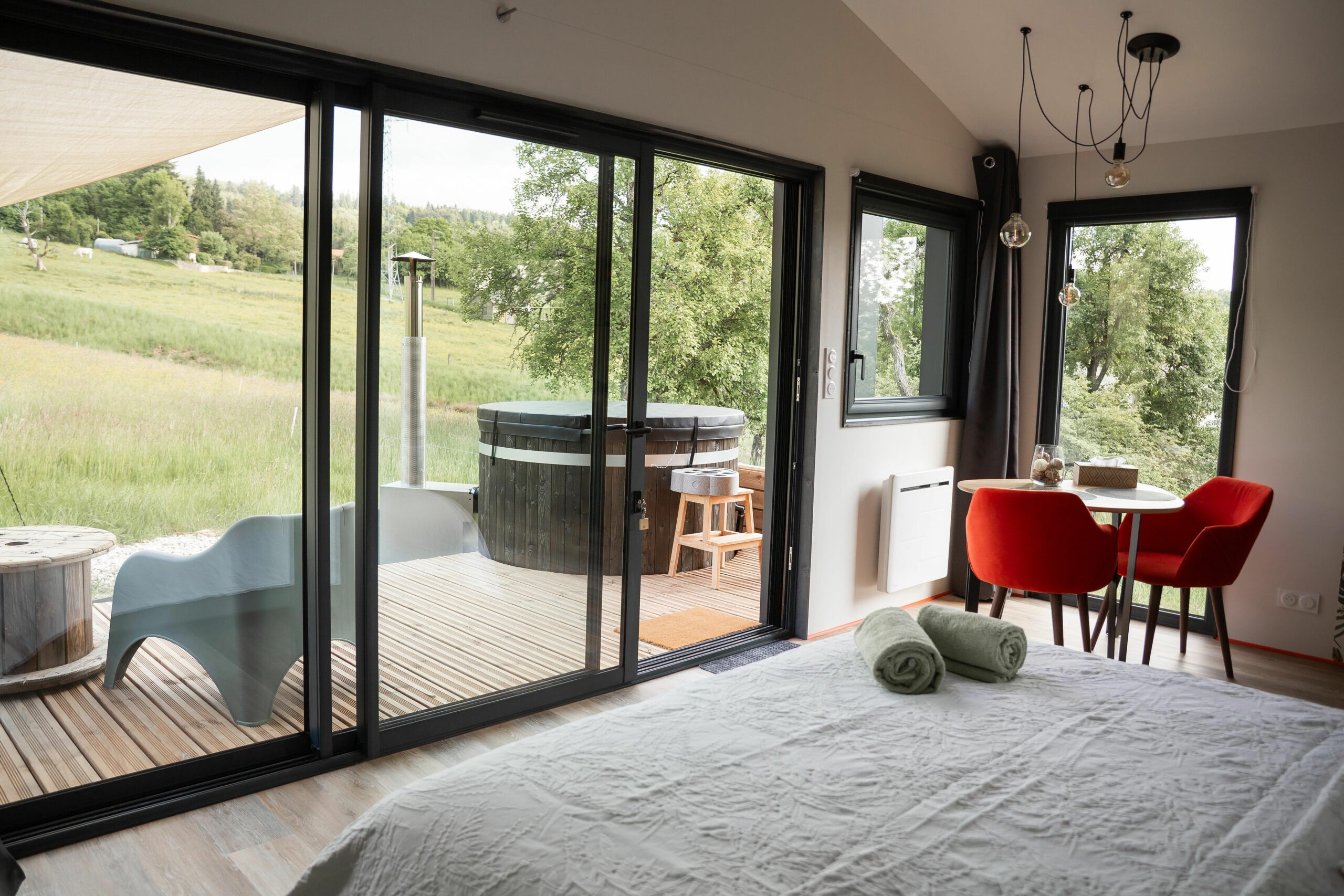 View from the bed – Lodge Helsinki, Saint-Léonard, Vosges