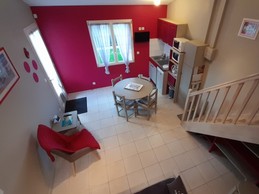 Pièce de vie vue depuis la mezzanine