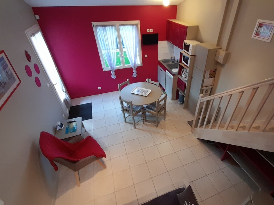 Pièce de vie vue depuis la mezzanine