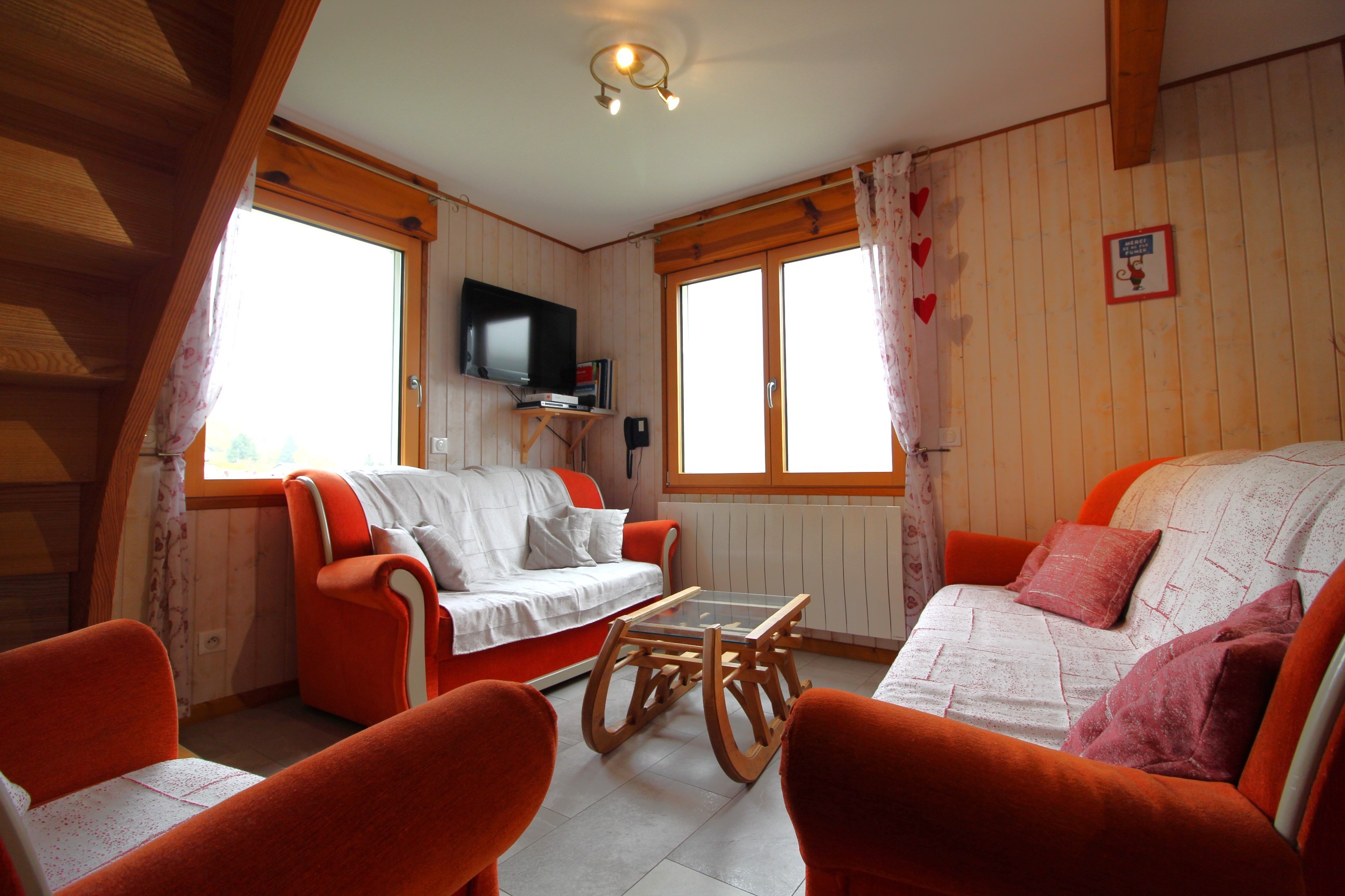 Salon - Le Chalet Vert, 1er étage, à La Bresse