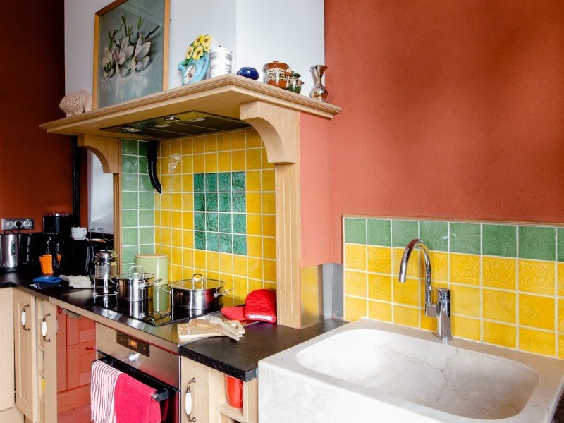 Marble kitchen and sink