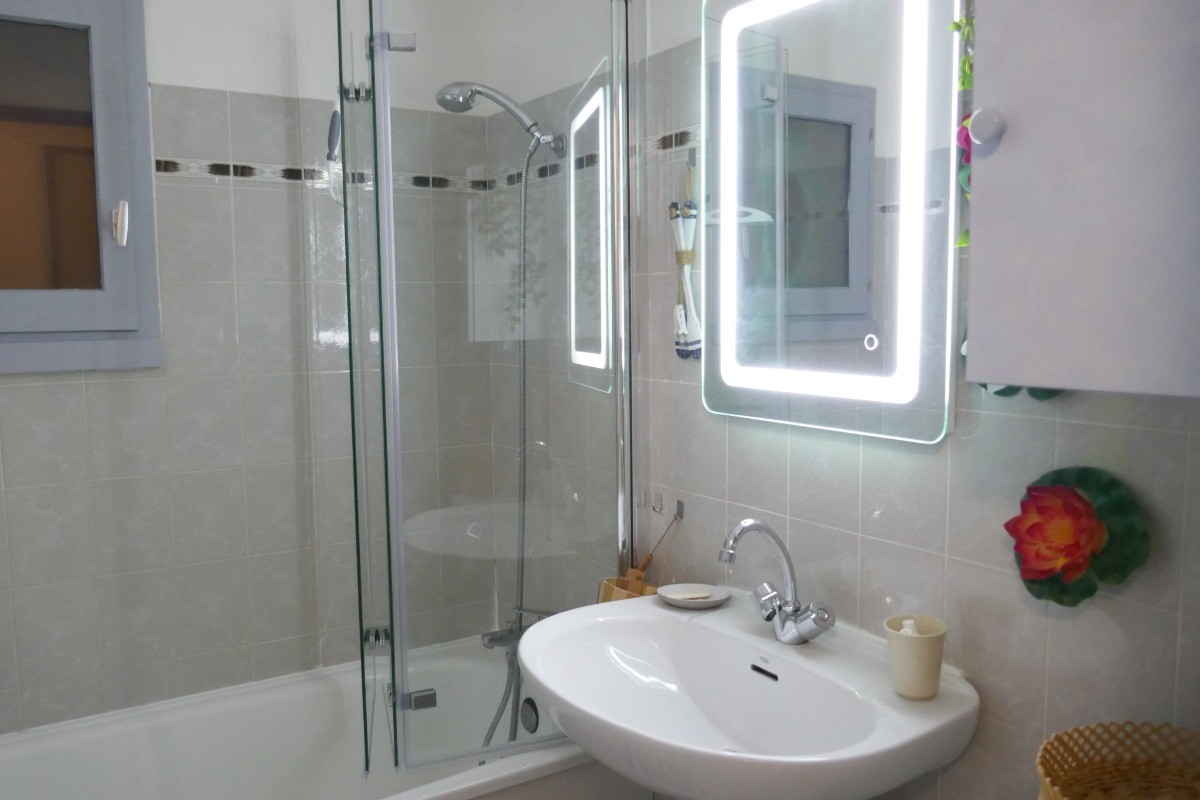 salle de bain avec douche