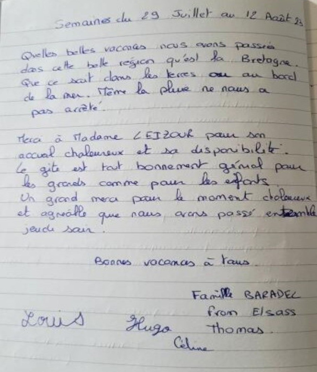 extrait du livre d or