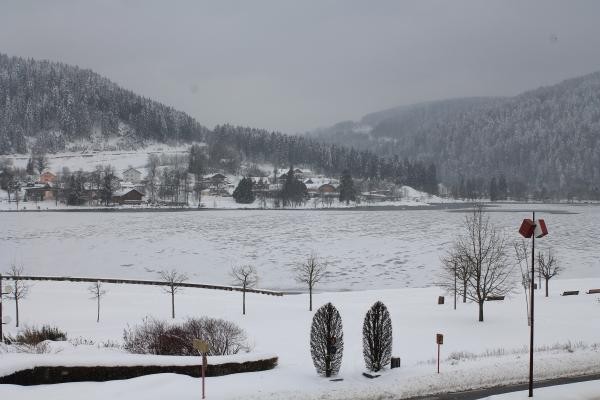 Vue de la fenêtre l'hiver - Lac de Gérardmer