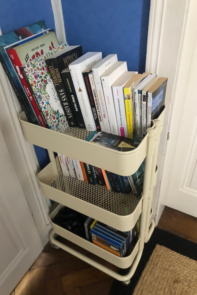 Quelques livres et DVD sont à votre disposition  sur le palier en partage avec la chambre voisine