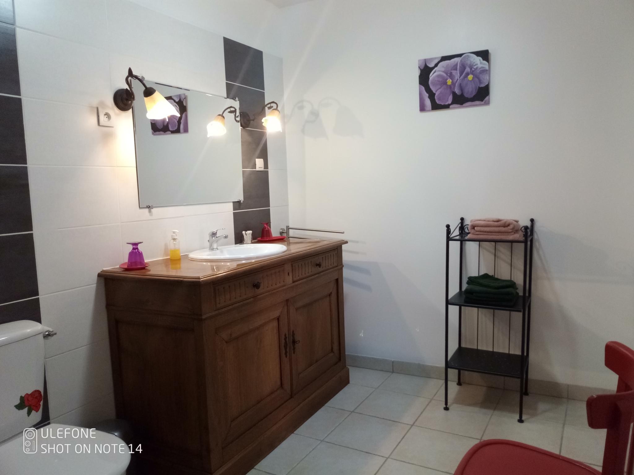 floral-themed en-suite shower room