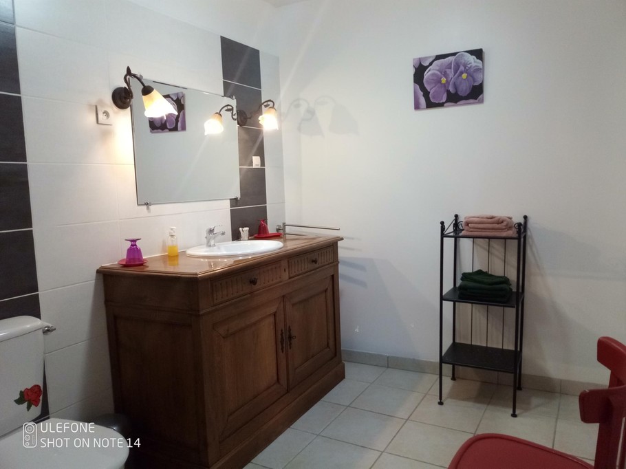 floral-themed en-suite shower room
