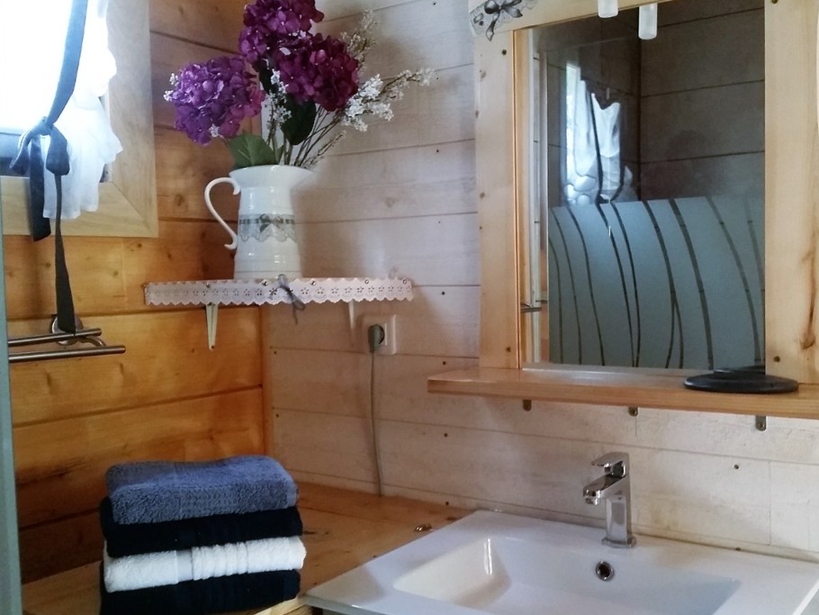 Salle de douche. Lave linge