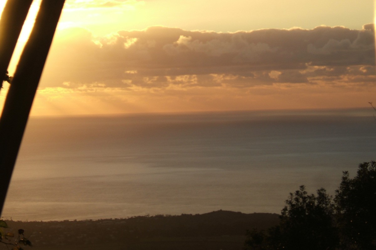 Vue mer au coucher du soleil