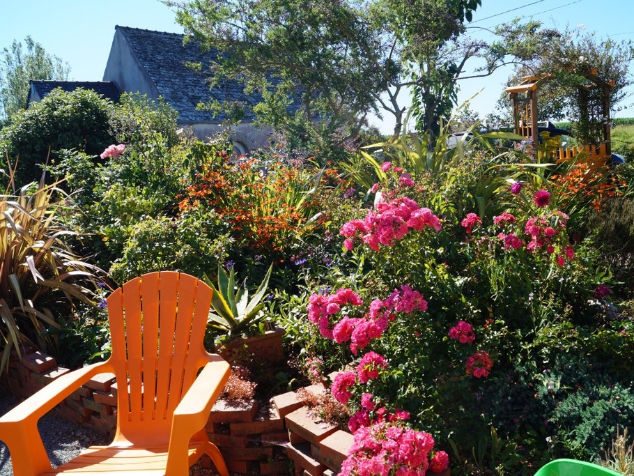 jardin à  l'avant de la maison