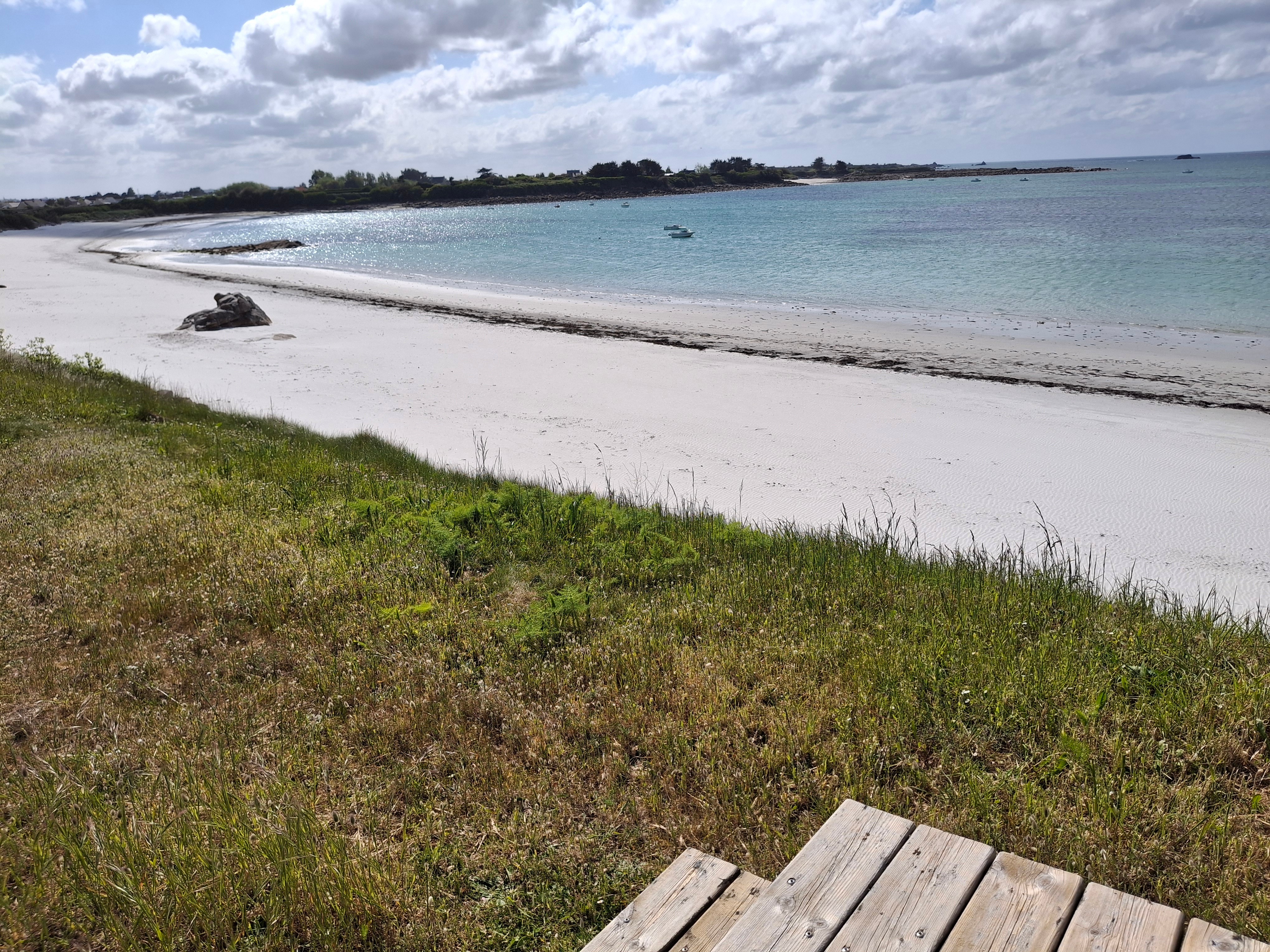 vue mer et plage du fond du terrain