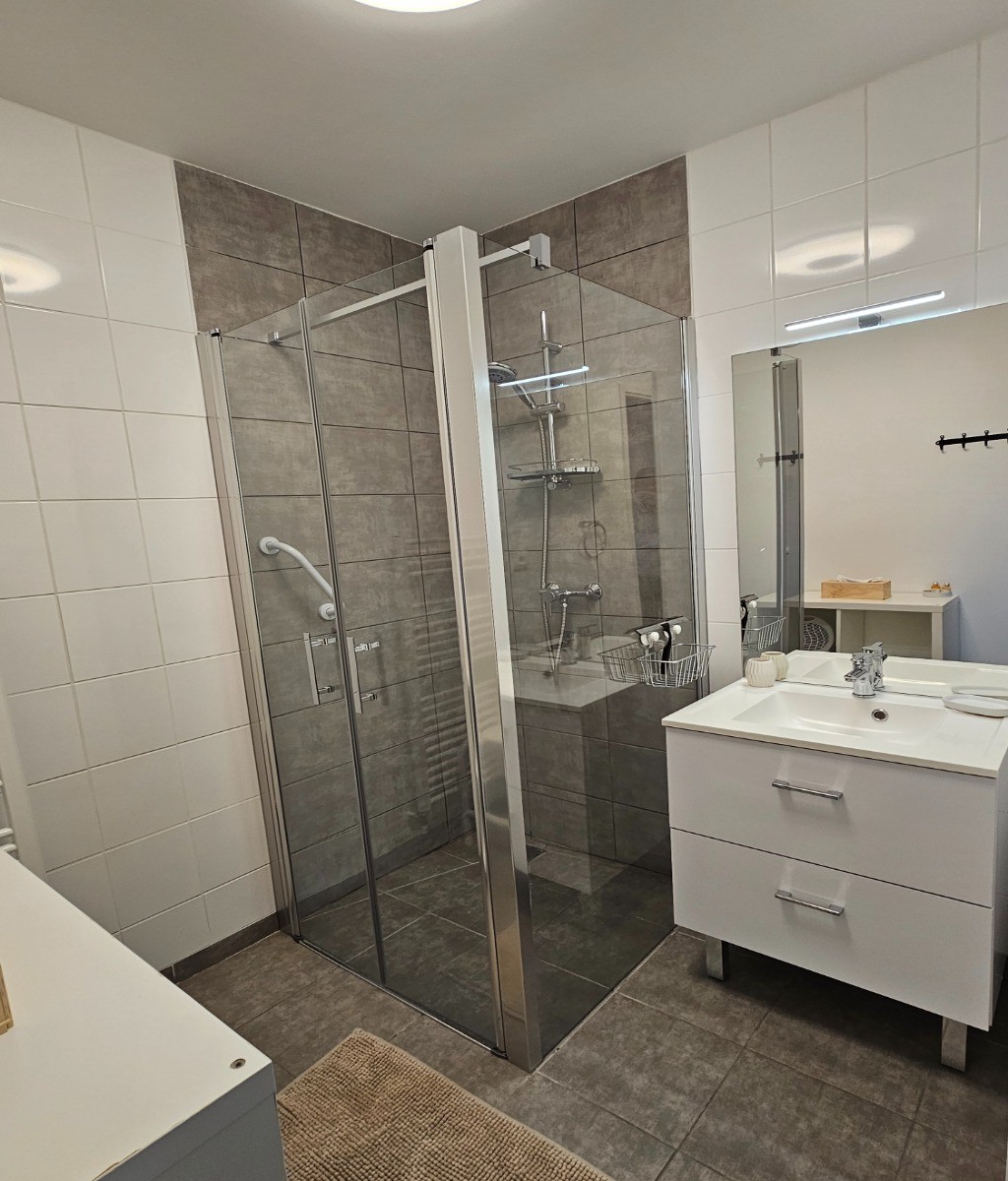 salle de bain avec douche