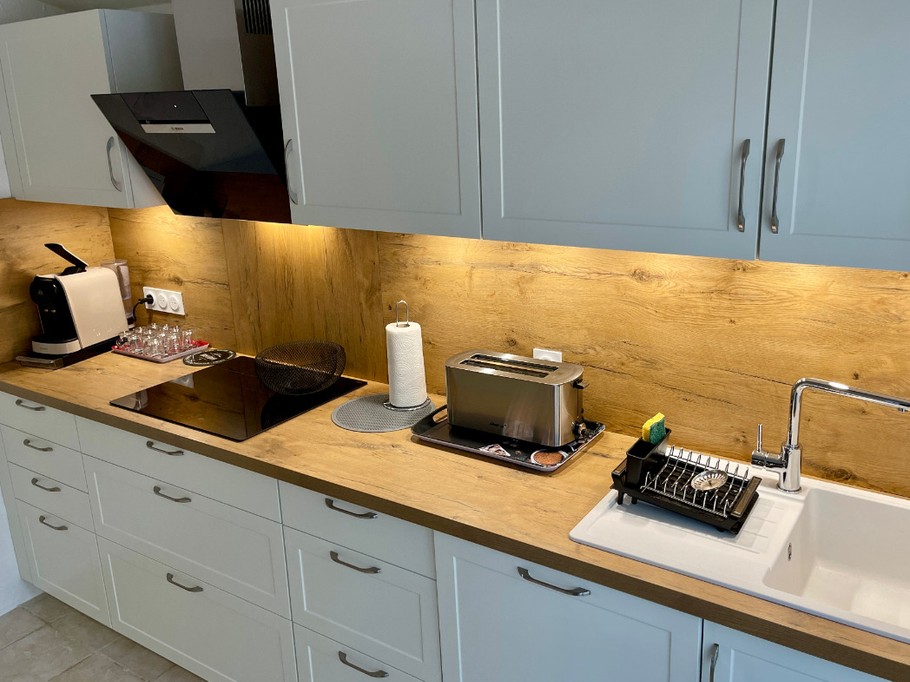 Plan de travail, évier grand format.