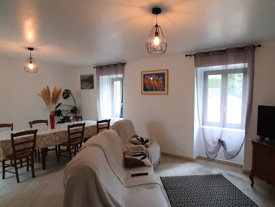 Séjour-salon-salle à manger. TV.