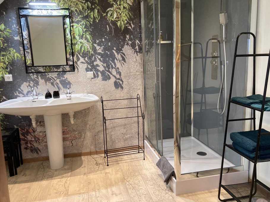 Salle d'eau et toilette privatif à la chambre - communiquant à la chambre