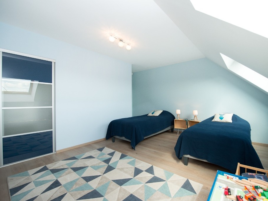 Chambre bleu 2 lits 90x200