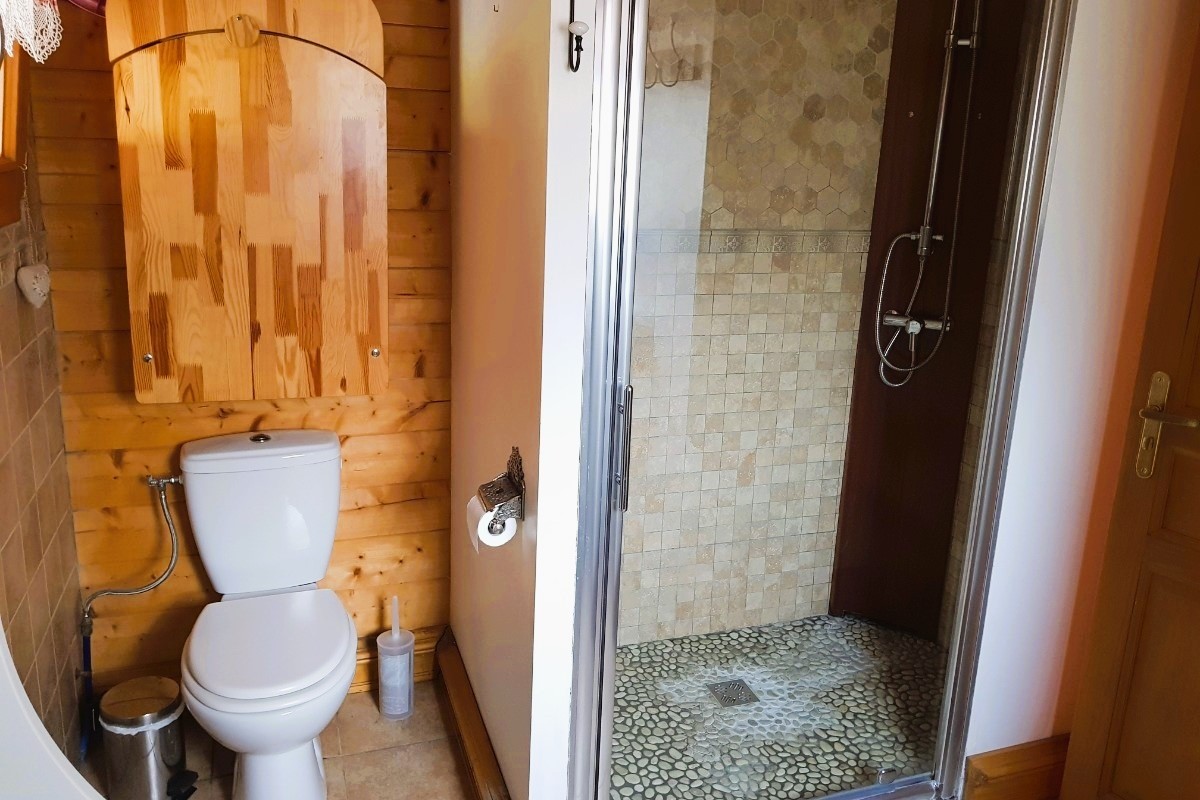 Salle d'eau avec douche et WC - Chalet Biazot, proche du Lac de Xonrupt-Longemer