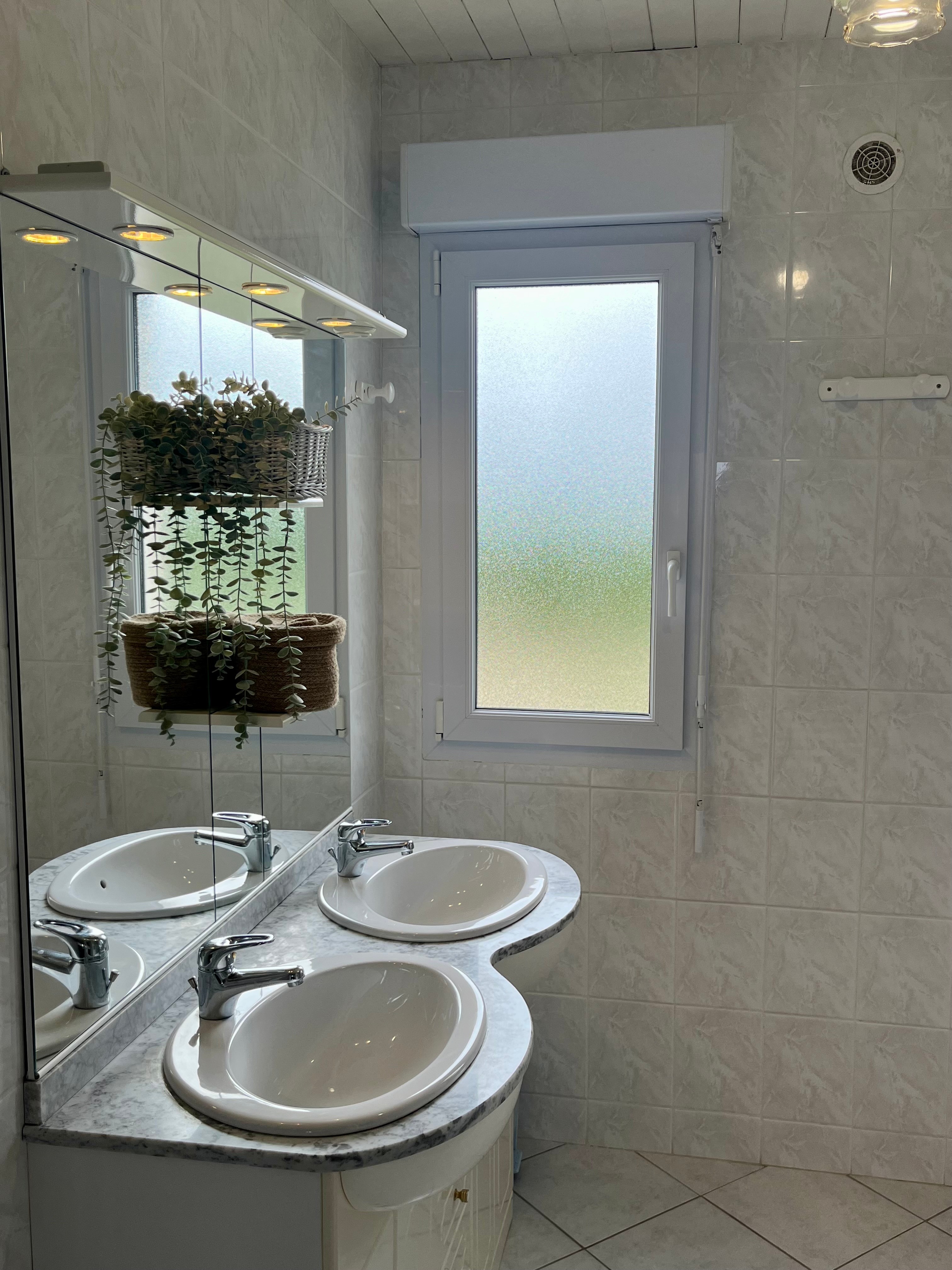 Première salle de bain avec baignoire