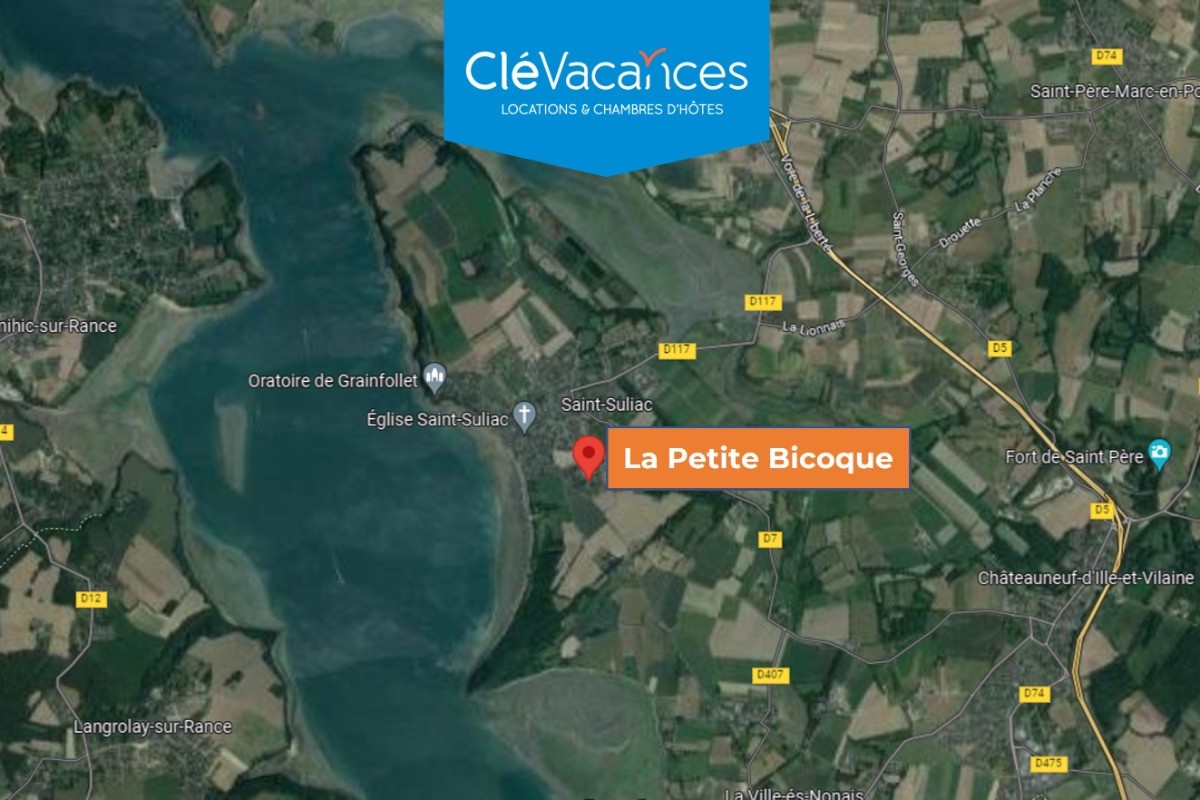 Localisation idéale à Saint-Suliac au bord de la Rance, à 12 minutes de Saint-Malo.