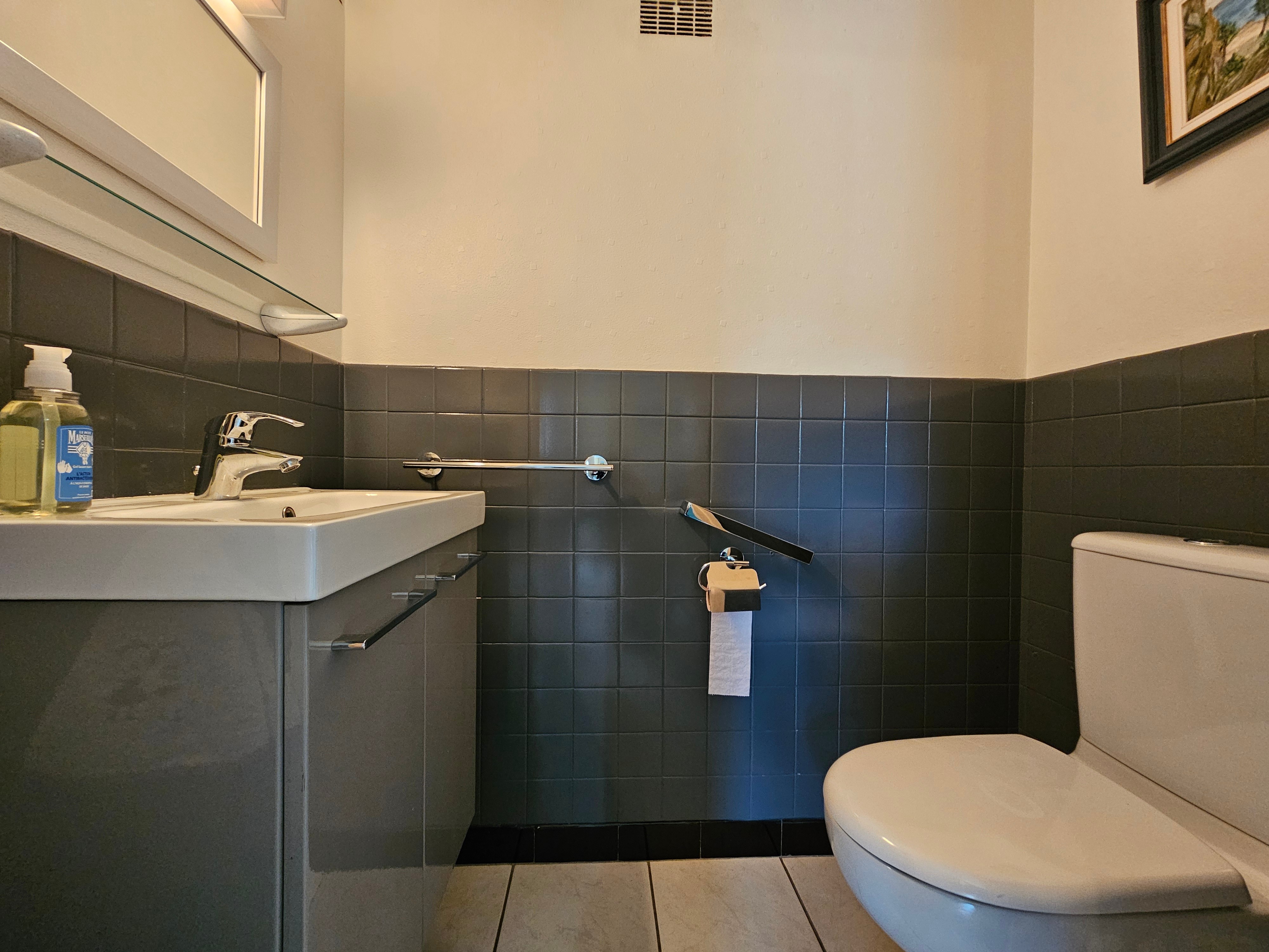 Meuble vasque avec miroir et WC