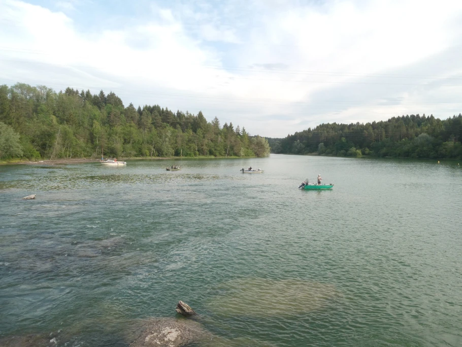 pêcheurs sur le lac de Vouglans à la Saisse