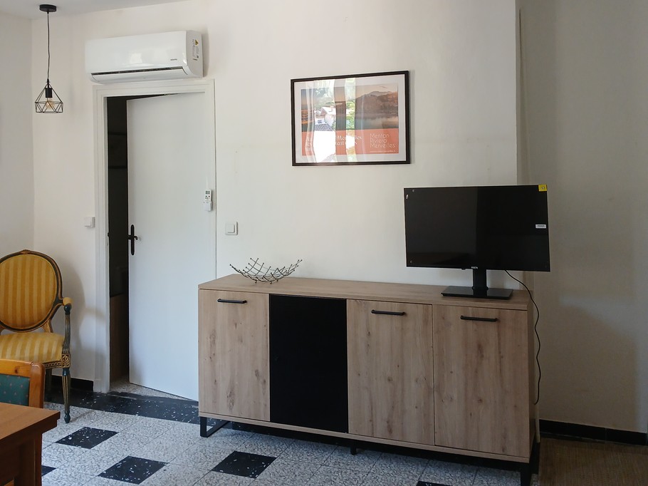 The air-conditioned living room with TV