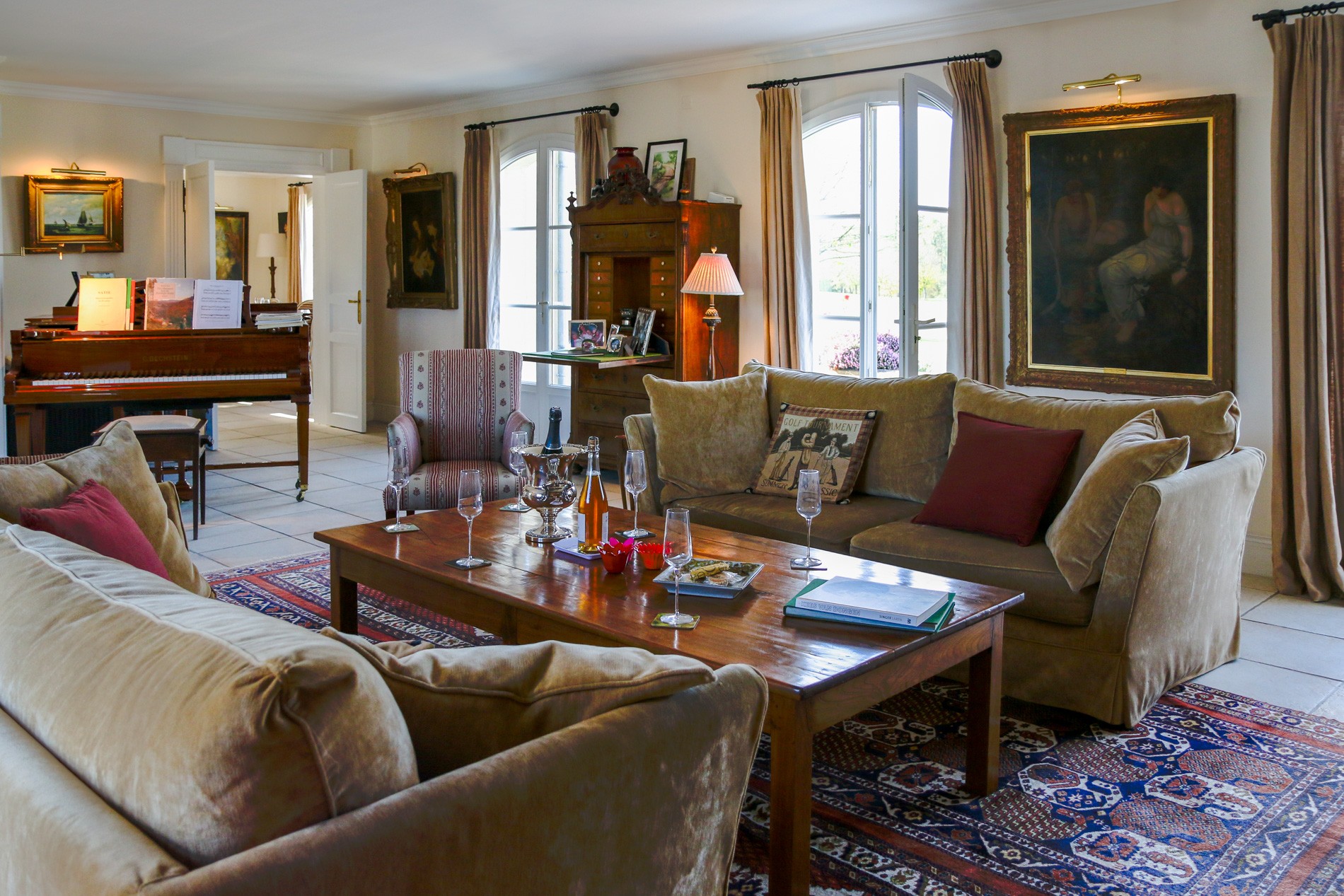 Living room with fireplace