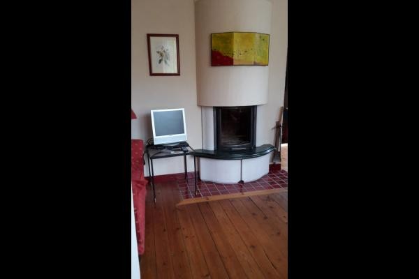 Cheminée insert bois dans le salon