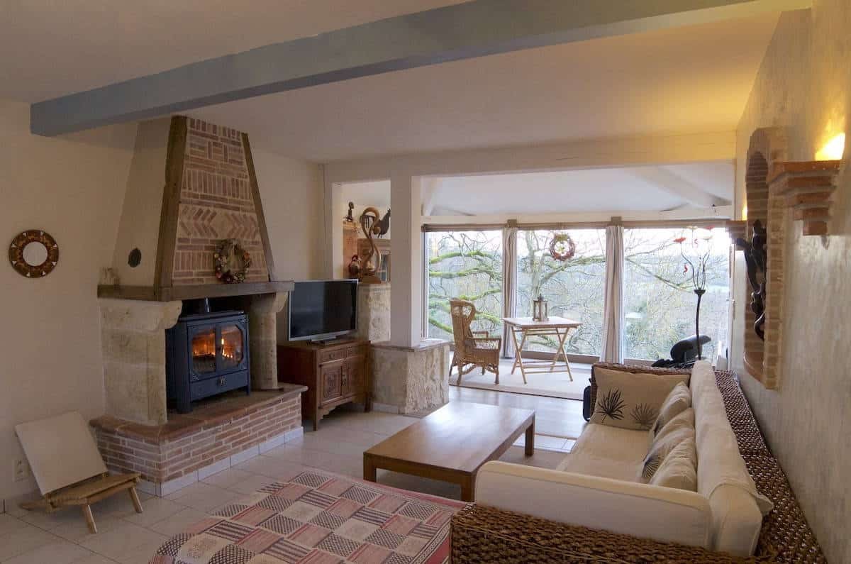 Ground floor lounge with views over the countryside (2nd gîte)