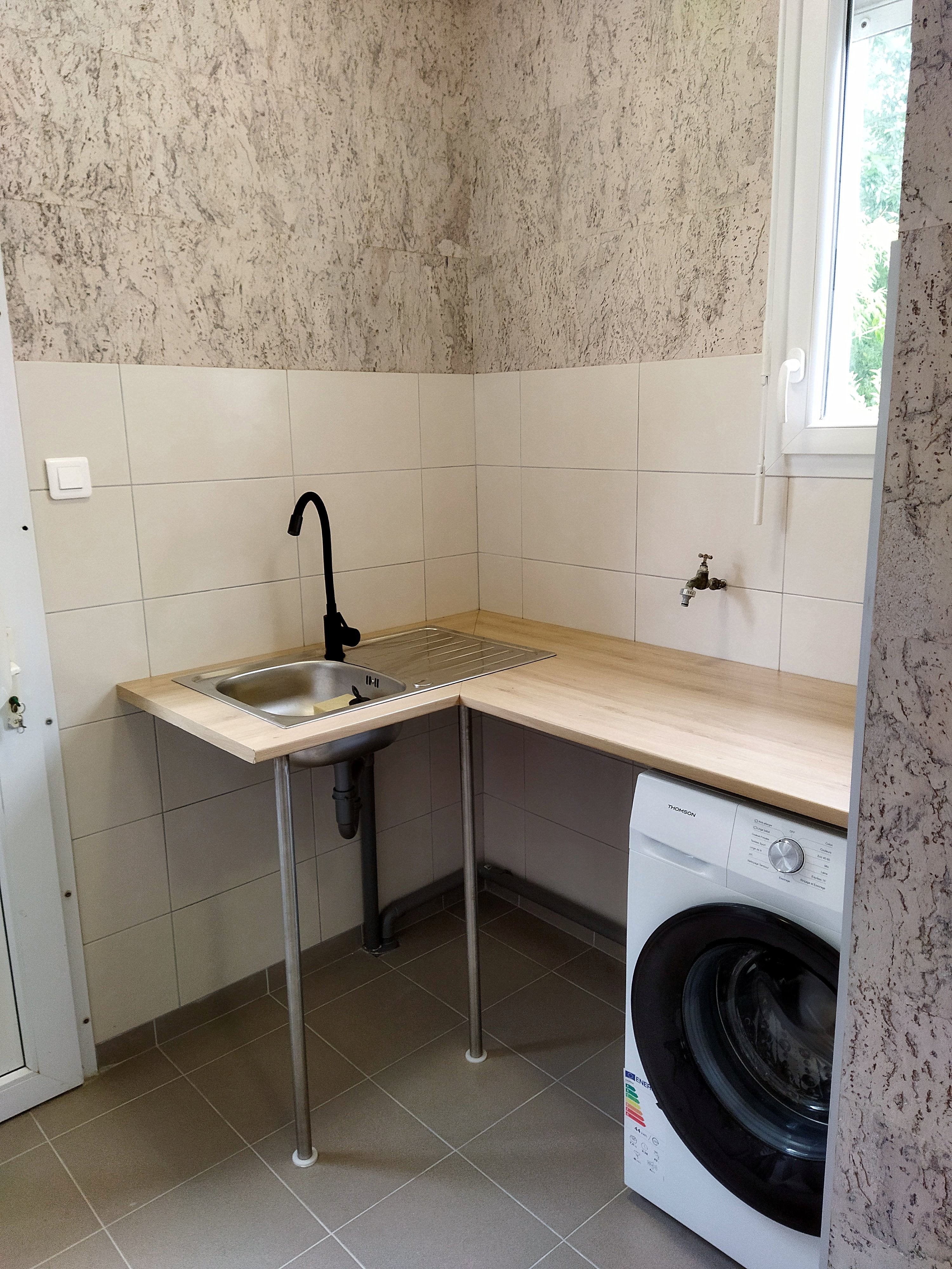 RDC: buanderie avec accès au jardin