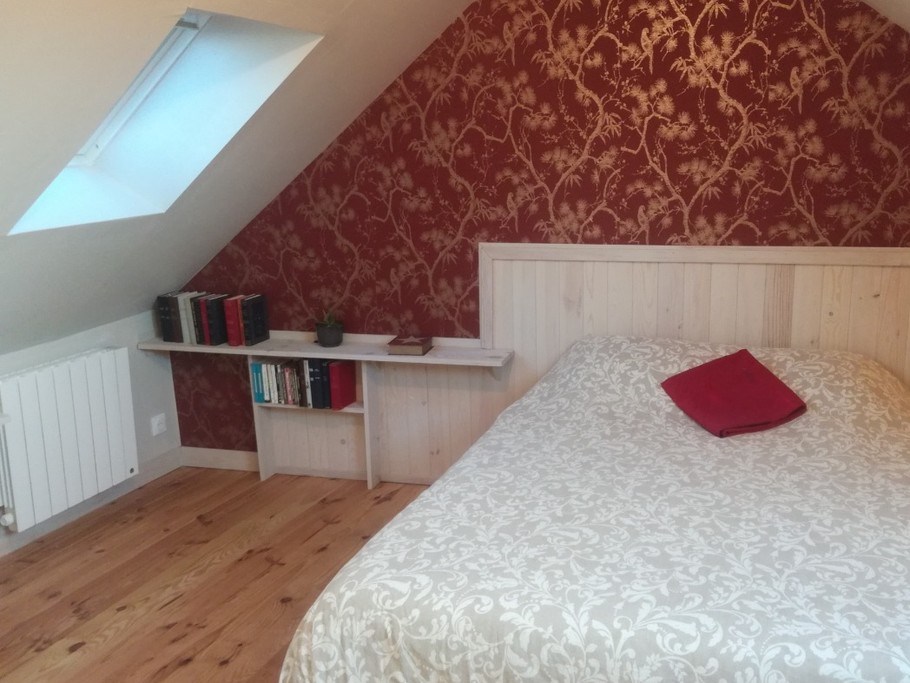 Location, Clévacances, Pommerit le Vicomte, Léger, Chambre 2 à l'étage à droite