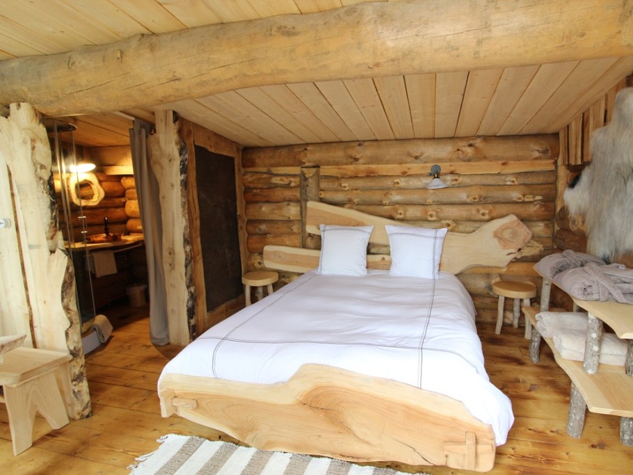 Grand lit double, Bergerie du Lac - Les Cabanes du Lac de Pierre Percée