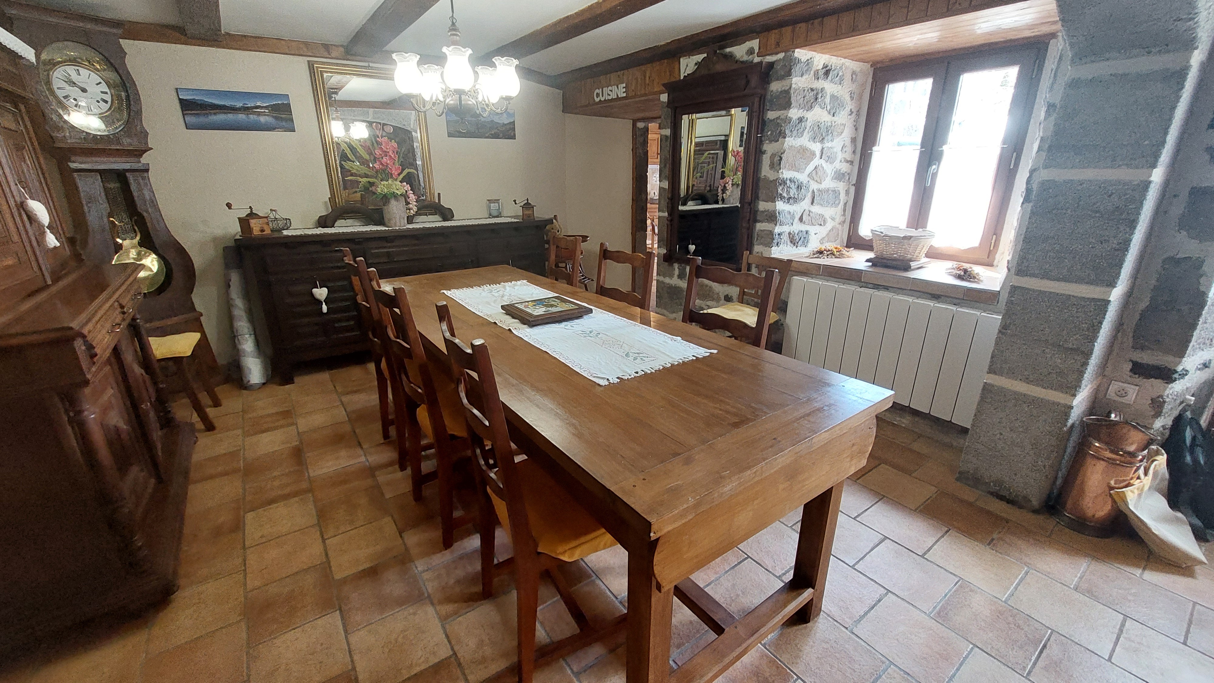 large convivial dining room Cantal house