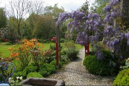 Jardin début mai- Maison de caractère à la campagne dans un superbe cadre , près de la mer. 5 pers.